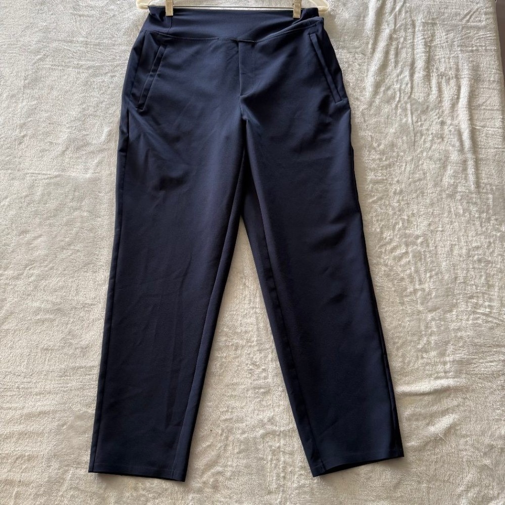 Athleta Womens Size 6 Navy Blue Brooklyn Ankle Pants Stretch Zip Pockets Tapered